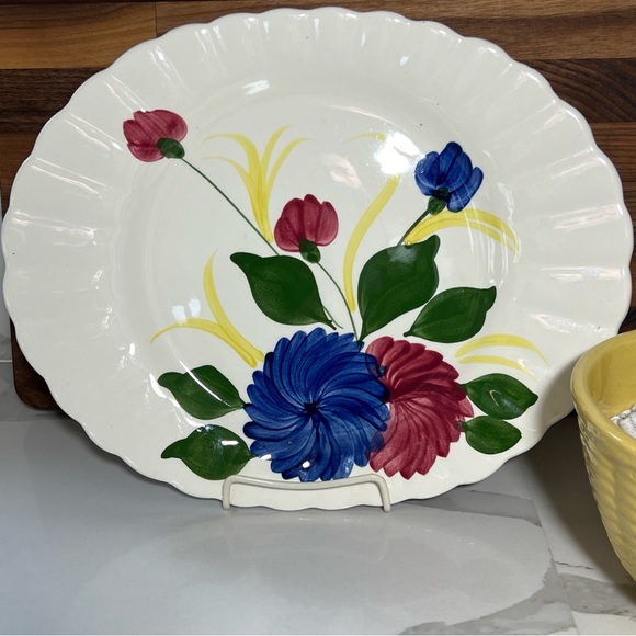 Vintage BLUE RIDGE Southern Pottery CHRYSANTHEMUM Large Oval Platter Plate 14x11 - Picture 2 of 9